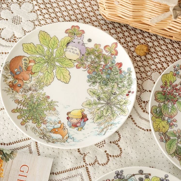 노리타케 토토로 접시 6종 플레이트 세트 23cm 그릇, 6종 풀세트, 1개 상세 이미지 1