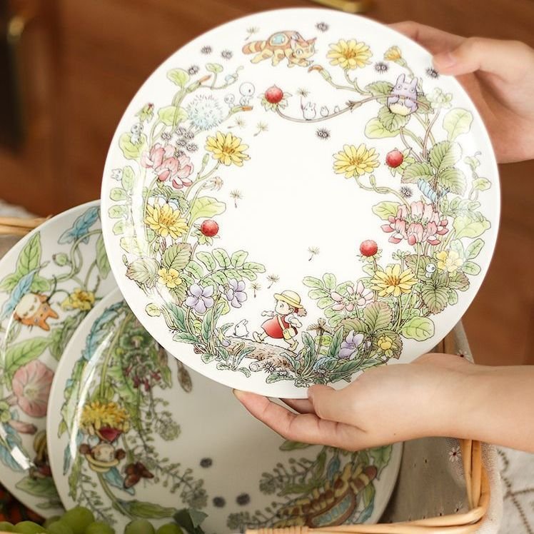 노리타케 토토로 접시 6종 플레이트 세트 23cm 그릇, 6종 풀세트, 1개 상세 이미지 1