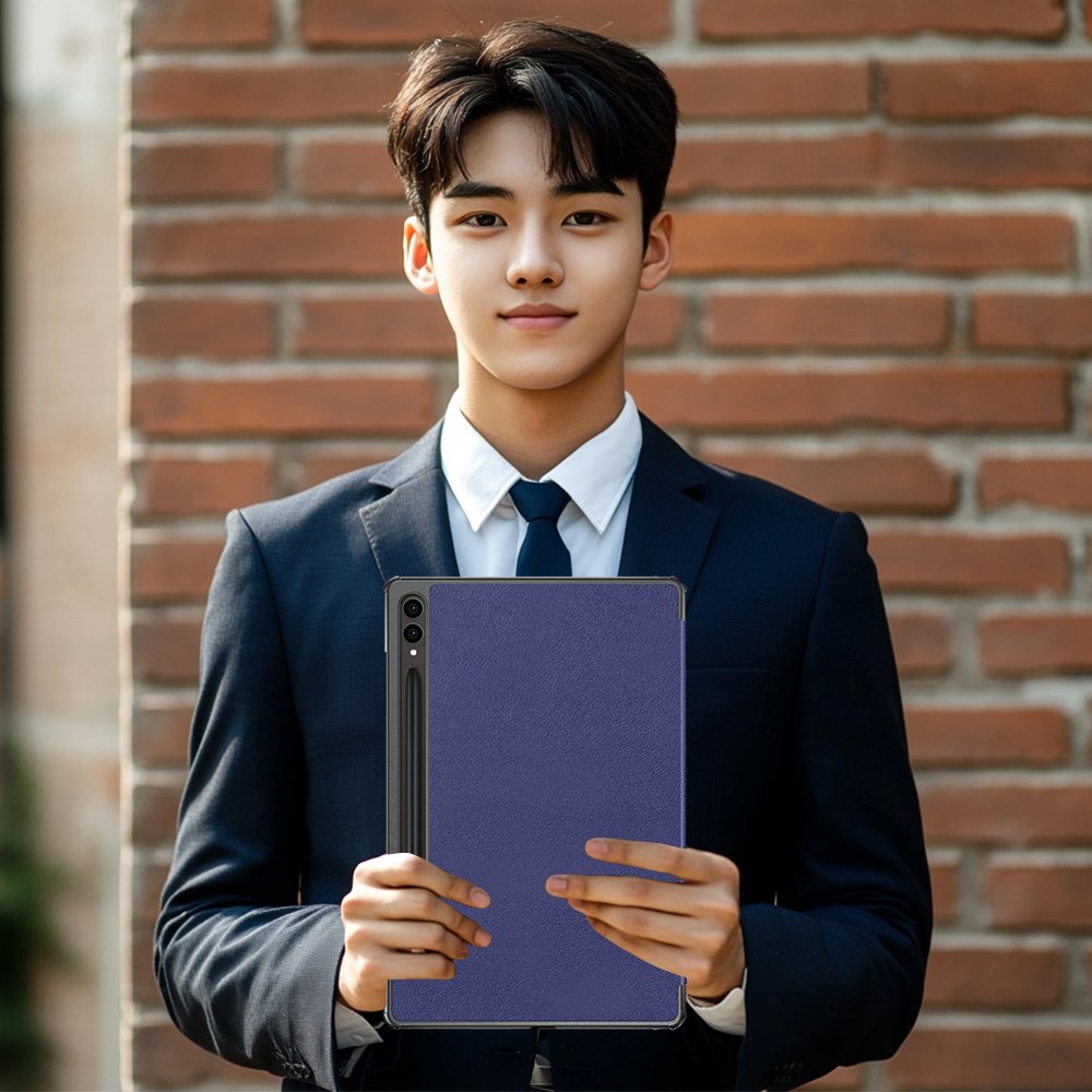 갤럭시탭 S9 FE 플러스 케이스 스마트 북커버 심플 블랙, 탭 S9 FE+/S9+ 상세 이미지 1