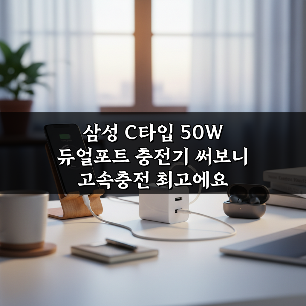 삼성 C타입 50W 듀얼포트 충전기 써보니 고속충전 최고에요