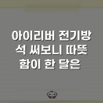 아이리버 전기방석 써보니 따뜻함이 한 달은 가요