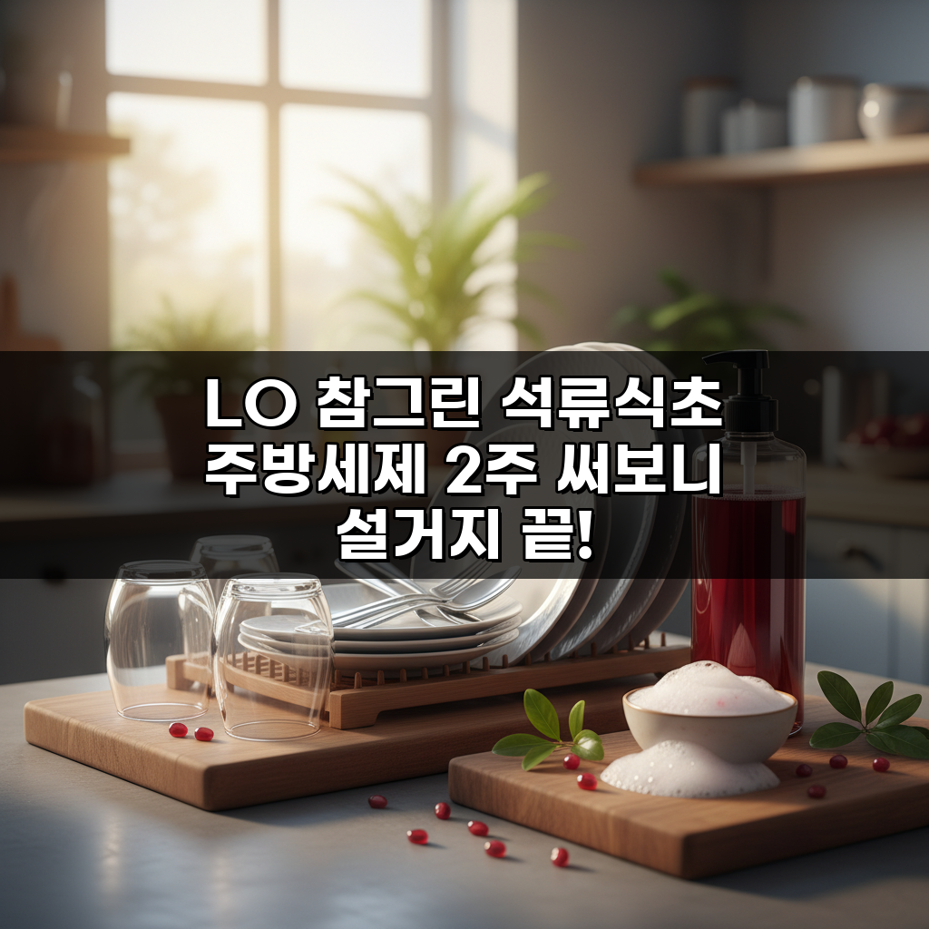 LO 참그린 석류식초 주방세제 2주 써보니 설거지 끝!