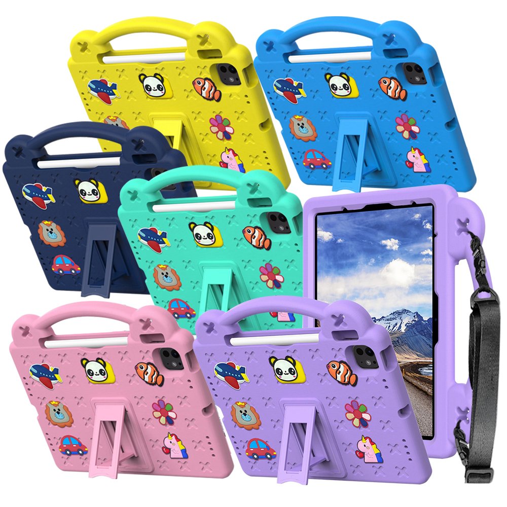 아이패드 프로 12.9 4세대 3세대 케이스 범퍼 유아 키즈 에바폼 애니멀비츠 퍼플, 프로 4/3세대 12.9 상세 이미지 2