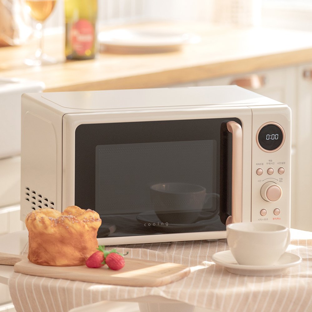 쿠잉 레트로 전자렌지 MM-ER20A 크림 전자랜지 미니 소형 원룸 가정용 상세 이미지 2