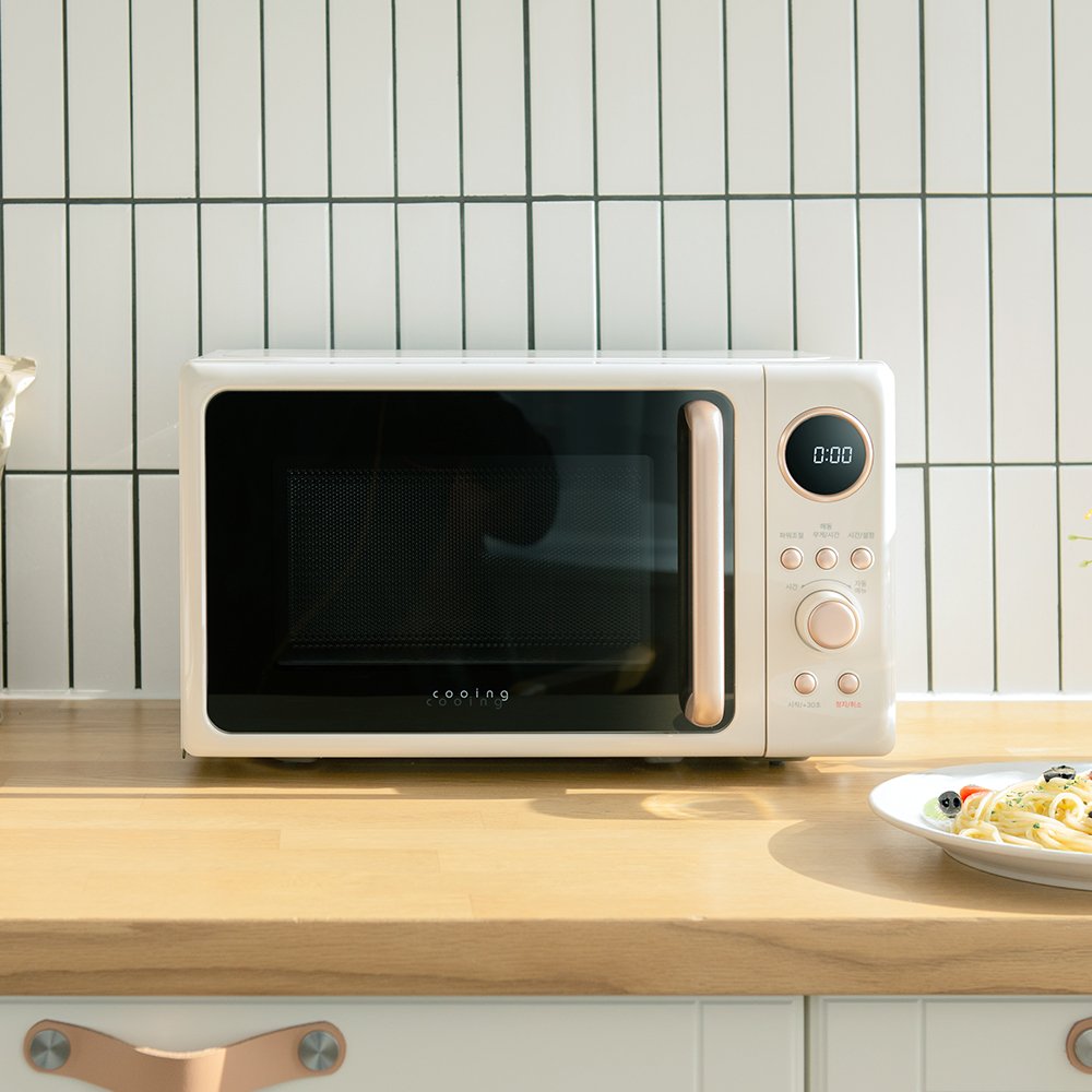 쿠잉 레트로 전자렌지 MM-ER20A 크림 전자랜지 미니 소형 원룸 가정용 상세 이미지 1
