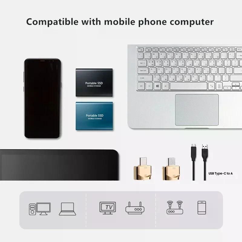 외장 하드 1~8 TB 단위 초소형 USB 3.0 C타입 SSD 블랙 1TB 상세 이미지 2