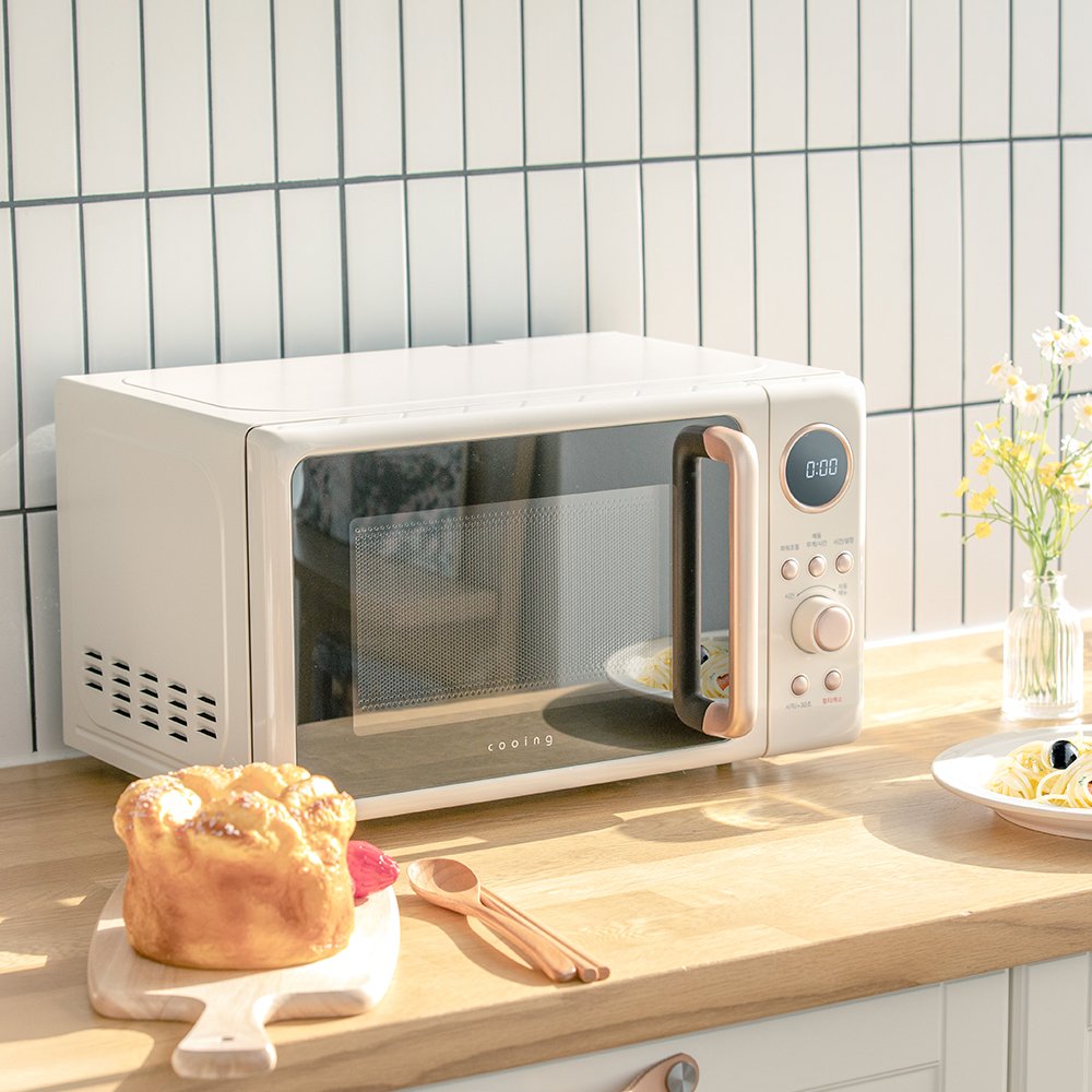 쿠잉 레트로 전자렌지 MM-ER20A 크림 전자랜지 미니 소형 원룸 가정용 상세 이미지 2