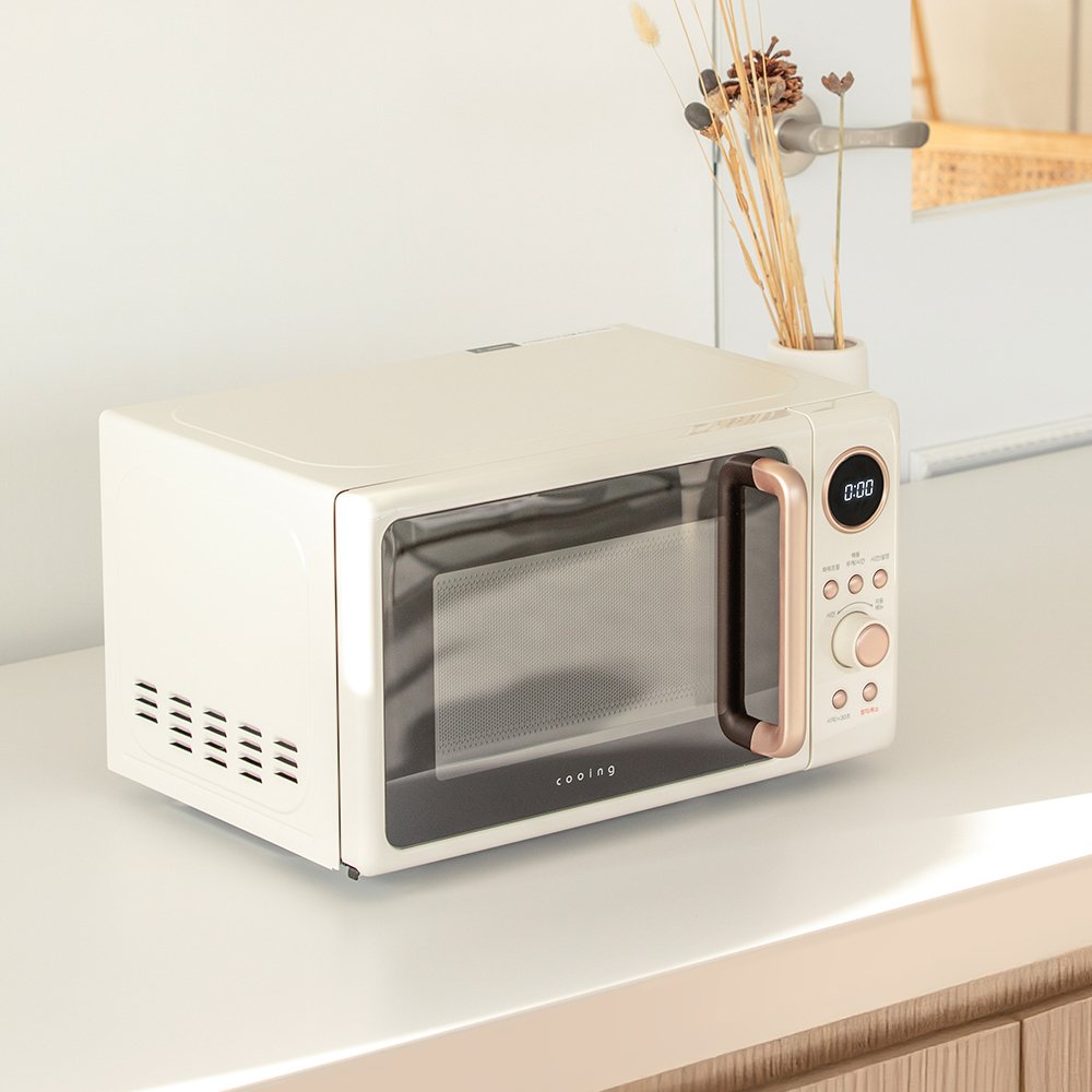 쿠잉 레트로 전자렌지 MM-ER20A 크림 전자랜지 미니 소형 원룸 가정용 상세 이미지 1