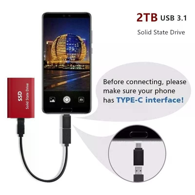 외장 하드 1~8 TB 단위 초소형 USB 3.0 C타입 SSD 블랙 1TB 상세 이미지 2