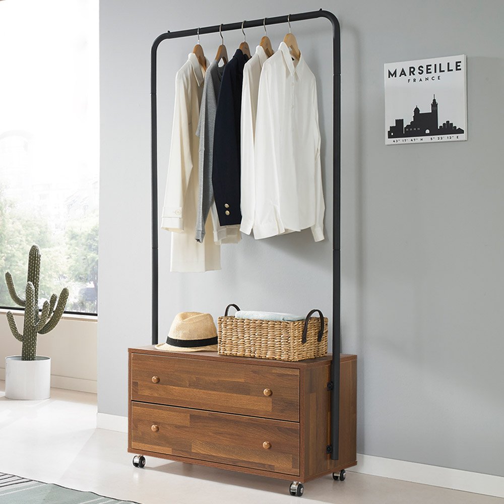 스탠드 수납 서랍 행거 800/ 다용도 옷걸이 조립식 옷장 상세 이미지 1