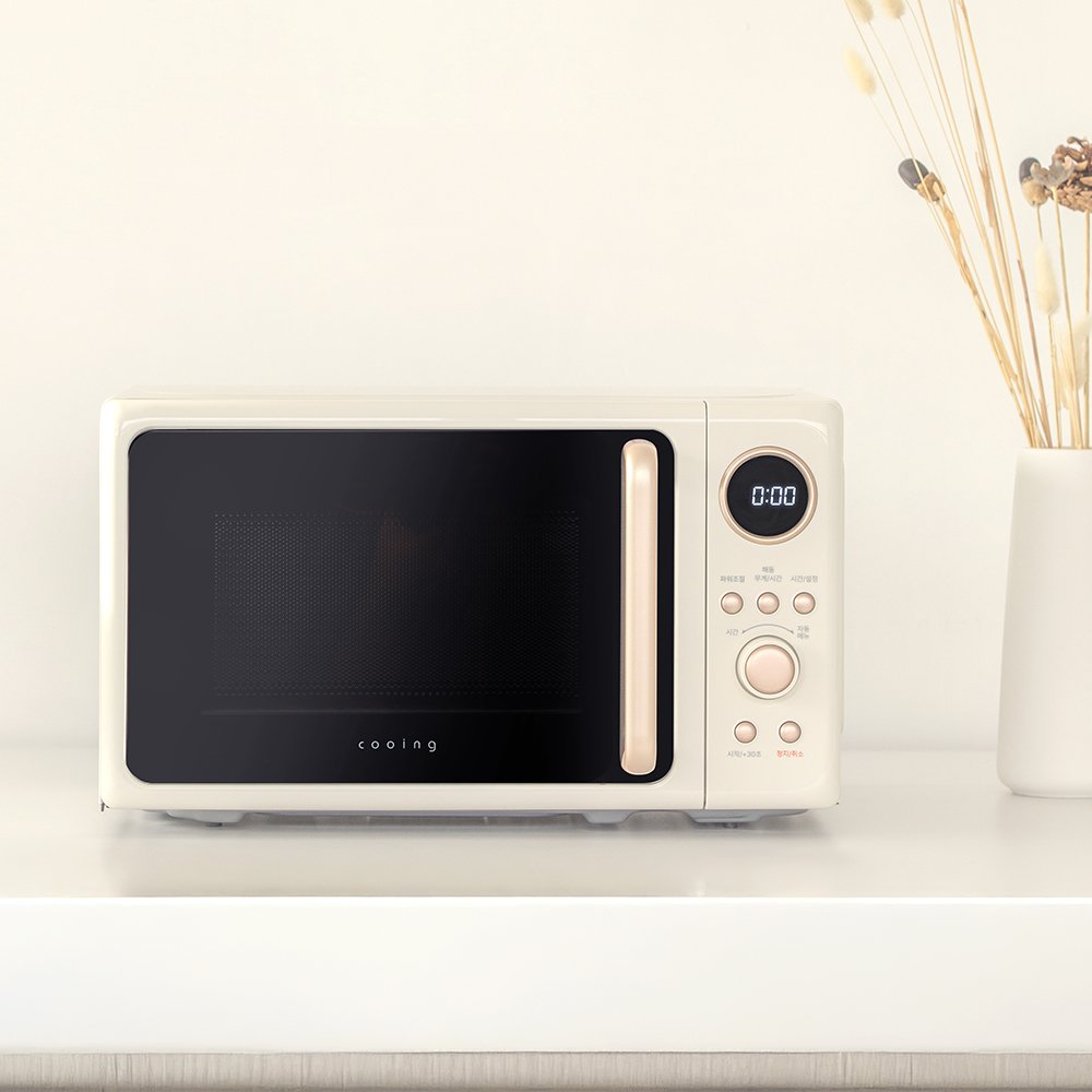 쿠잉 레트로 전자렌지 MM-ER20A 크림 전자랜지 미니 소형 원룸 가정용 상세 이미지 2