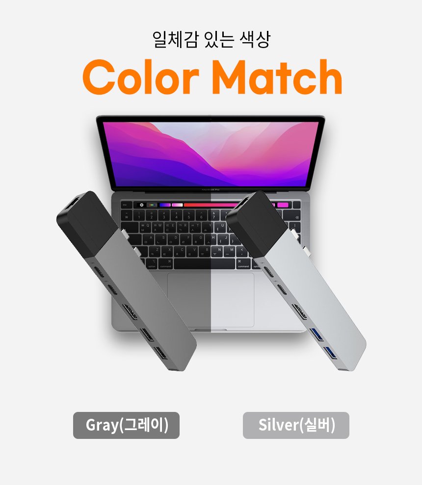 하이퍼드라이브 GN28N 6in2 맥북에어 맥북프로 100W멀티 썬더볼트 USB 맥북허브 상세 이미지 1