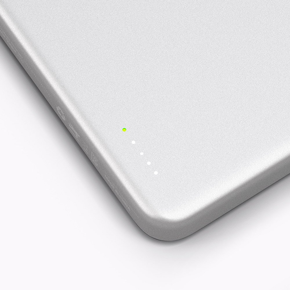 지니비 포켓비 초슬림 맥세이프 보조배터리, 고속 무선충전 휴대용 5000mAh, 실버 상세 이미지 1