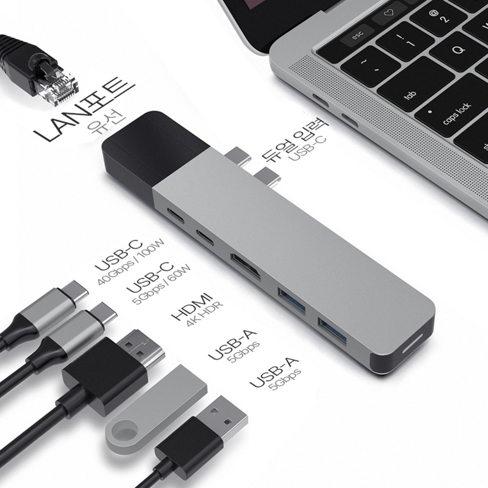 하이퍼드라이브 GN28N 6in2 맥북에어 맥북프로 100W멀티 썬더볼트 USB 맥북허브 상세 이미지 2